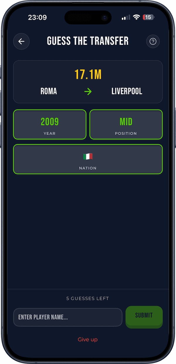 TRANSFER GUESS Gameplay
